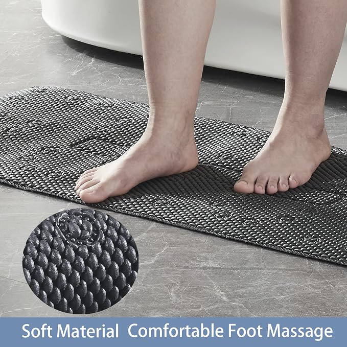 Webos Soft Bathtub Mat Non Slip: Memory Foam Shower Mat with Suction Cups for Bathroom Inside Tub 40X16Inch (Black)