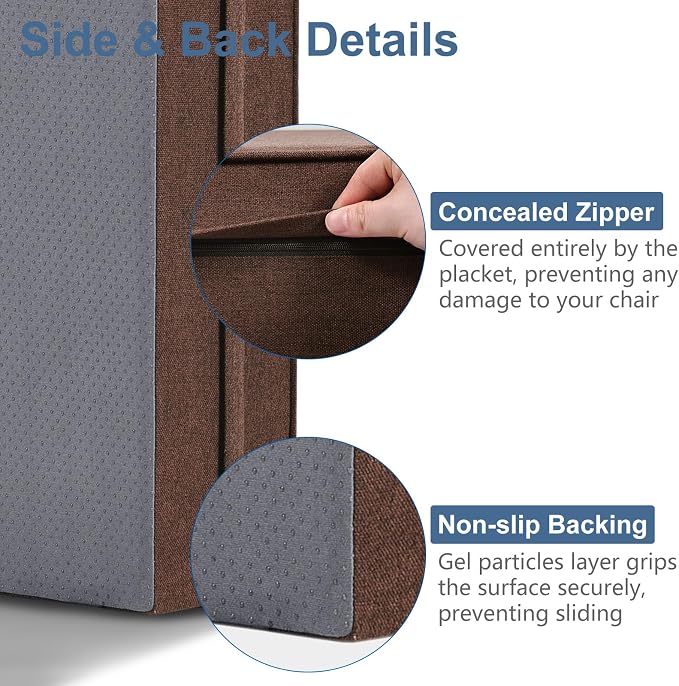 Shinnwa Gel Memory Foam Recliner Cushion for Elderly, Extra Large Seat Cushion, Dual-Layer Foam Chair Pad for Couch, Armchair, Wicker Chairs, Floor, 18 × 18 × 4in, Caramel