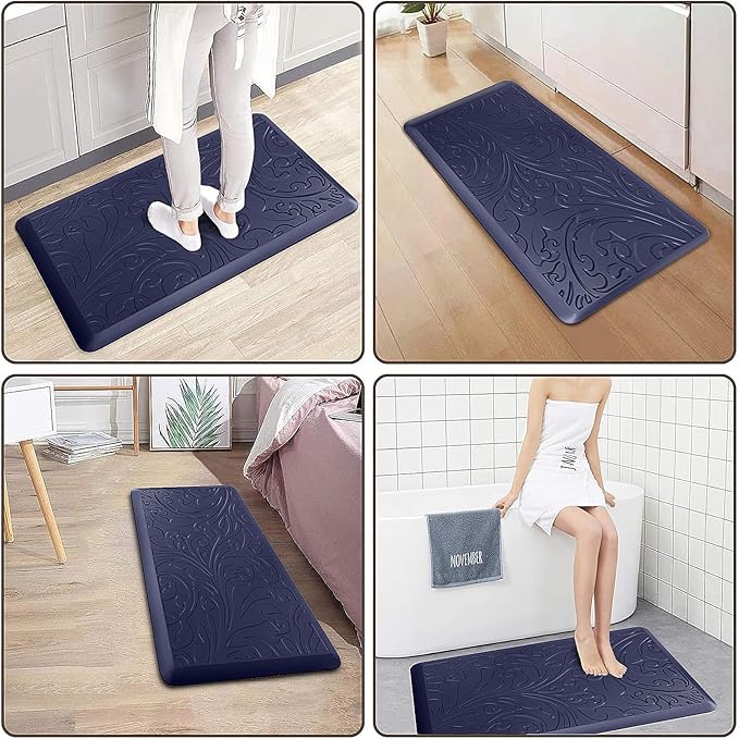 KMAT Kitchen Mat Cushioned Anti-Fatigue Floor Mat Waterproof Non-Slip Standing Mat Ergonomic Comfort Floor Mat Rug for Home,Office,Sink,Laundry,Desk 39"(L) x 20"(W),Blue