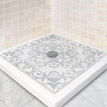 Square Shower Mat Non Slip: 32 x 32 Inch Extra Large Shower Mats with Drain Hole in Middle - PVC Loofah Anti Slip Shower Floor Matt for Inside Shower