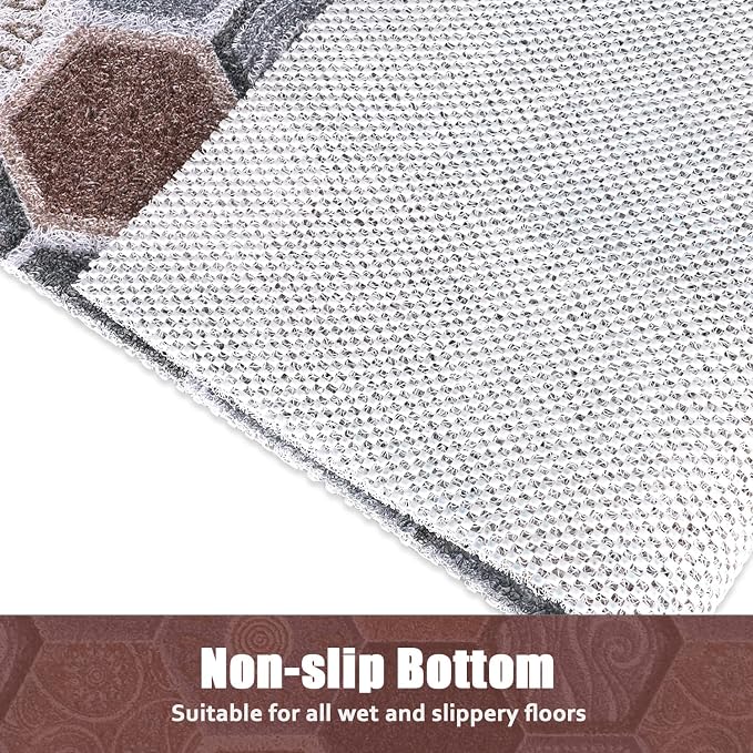 Shower Mat Non-Slip, 24x16 Inch Soft Comfort Bath Mat with Drainage Holes, PVC Loofah Massage Bathmat for Shower,Tub,Bathroom,Wet Areas, Quick Drying