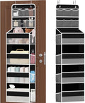 SpaceHacks 6-Tier Over the Door Organizer with Mesh Pockets, Baby Nursery Storage for Closet, Bathroom and Bedroom, Adjustable Hanging Closet Organizer for Cosmetics, Books and Essentials (Black)