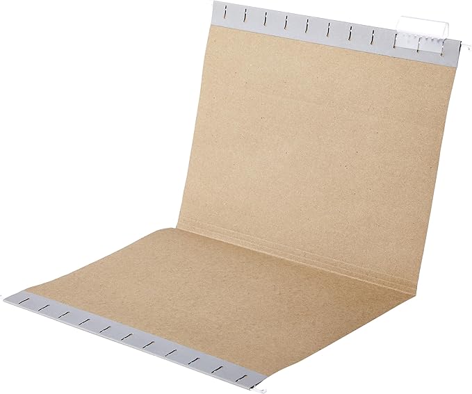 Amazon Basics Hanging File Folders with Adjustable Tabs for Document Organization, Letter Size, Gray, 25-Pack
