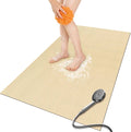 Bathroom Non Slip Shower Mat, Khaki 58x32 Inch Bathtub Mat, Non Slip Bathroom Mat for Elderly and Kids, Easy to Dry, Fast-Dry Drainage Hole, Easy to Prune