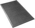 GRIDMANN Rubber Floor Mat, 36" x 60" Anti-Fatigue Drainage Mat, Non-Slip and Grease Resistant for Restaurants, Commercial Kitchens, Bar Floors, Black
