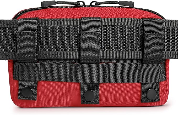FRTKK Tactical Molle Admin Pouch Utility Laser Cut EDC Tool Pouch Bag Horizontal Modular Pouches Include US Flag Patch and Keychain