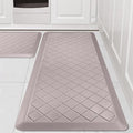 Cushioned Kitchen Mat 2 PCS, Anti Fatigue Kitchen Rugs, Heavy Duty Non-Skid, Ergonomic Comfort Foam Kitchen Floor Mat for Home, Office, Sink, Laundry, Khaki