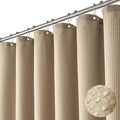 Dynamene Long Fabric Shower Curtain - 78 inch Waffle Weave Heavy Duty Cloth Shower Curtains for Bathroom, Neutral Weighted Hotel Spa Luxury Bath Curtain Set with 12 Plastic Hooks,72x78, Beige/Khaki