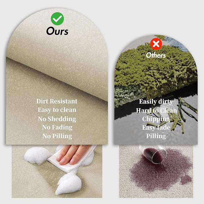 RUERYA Diatomaceous Earth Bath Mat Super Absorbent Diatomite Stone Bath Mats for Bathroom Non Slip Rubber Backed Quick Drying Thin Bathroom Rugs Floor Mat, Machine Washable, 17" x 27.5", Beige