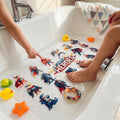 BEEHOMEE Bath Mats for Tub Kids,Baby Toddler - Large Cartoon Non-Slip Bathroom Bathtub Anti-Slip Shower Mats for Floor 35x15,Machine Washable XL Size Bathroom Mats (Super Heroes)