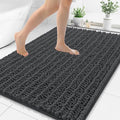 Smiry Bathroom Rugs Mat 48x32, Extra Soft Absorbent Chenille Bath Rugs, Non Slip Rubber Backing Machine Washable Quick Dry Bath Mats for Bathroom Floor, Tub, Shower, Home Decor Accessories, Dark Grey