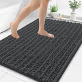 Smiry Bathroom Rugs Mat 59x35, Extra Soft Absorbent Chenille Bath Rugs, Non Slip Rubber Backing Machine Washable Quick Dry Bath Mats for Bathroom Floor, Tub, Shower, Home Decor Accessories, Dark Grey