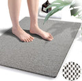 godehone Shower Mats Non Slip Without Suction Cups, PVC Loofah Bathroom Mats, Loofah Mats for Shower and Bathroom, Quick Drying, 23.6× 34.6 Inch, Grey