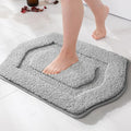 Bathroom Rug Mat, Extra Soft Absorbent Washable Bath Rug, Non-Slip Bath Mats for Bathroom, Tub and Shower, Grey, 18×24