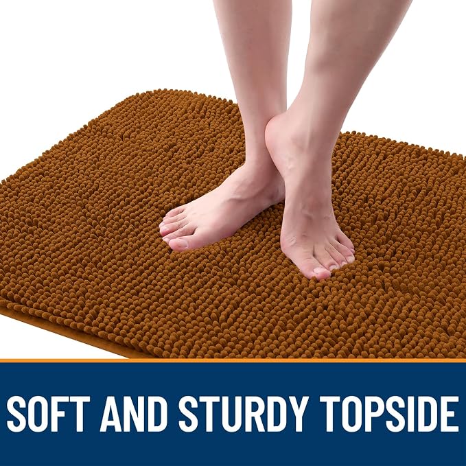 OLANLY Dog Door Mat for Muddy Paws 35x24, Absorbs Moisture and Dirt, Absorbent Non-Slip Washable Doormat, Quick Dry Chenille Mud Mat for Dogs, Entry Indoor Entryway Carpet for Inside Floor, Ochre