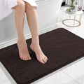OLANLY Small Bathroom Rugs 24x16, Extra Soft Absorbent Chenille Bath Rugs, Rubber Backing Quick Dry, Machine Washable Bath Mats for Bathroom Floor, Tub and Shower, Home Decor Accessories, Brown