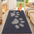 Smiry Dog Door Mat for Muddy Paws, Absorbs Moisture and Dirt, Low-Profile Entryway Mat with Non-Slip Backing, Entry Indoor Outdoor Doormat for Inside Floor (59x35 Inches, Dark Grey, Paw