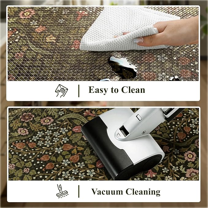 Collive Kitchen Mats Cushioned Anti Fatigue, Non Slip Waterproof Kitchen Floor Mat Green Sink Rug, Modern Comfort Desk Standing Rugs for Bedroom, Office, Laundry, 24''x59''