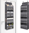 TYMENSH Gray Over Door Organizer with 4 Large Clear Pockets, Neutral Hanging Door Storage for Closet, Bathroom, Bedroom, Dorm, Nursery, Toys, Toiletries, Baby Essentials