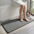 YIHOUSE Memory Foam Runner Rug, Cobblestone Bathroom Runner Rugs Super Water Absorbent Bath Mats for Bathroom Machine Washable Bath Rugs for Hallway Bedroom Laundry Room(20 x 47,Dark Gray)
