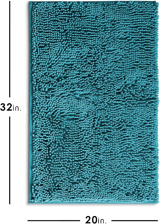 Hearth & Harbor Bathroom Rugs, Chenille Bath Mat - Machine Washable Bath Mats for Bathroom Non-Slip Backing Rubber, Quick Dry Bathroom Mat