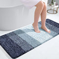 OLANLY Bathroom Runner Rugs Mat 47x20, Extra Soft Absorbent Microfiber Bath Rugs, Rubber Backing, Quick Dry, Washable Long Bath Mats for Bathroom, Tub and Shower, Home Decor Accessories, Airy Blue