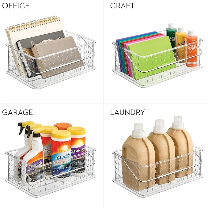 iDesign Large Stackable Shower Caddy Basket for Bathroom or College Dorm, Clear, Made in USA