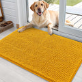 OLANLY Dog Door Mat for Muddy Paws 36x24, Absorbs Moisture and Dirt, Absorbent Non-Slip Washable Doormat, Quick Dry Chenille Mud Mat, Entry Indoor Entryway Carpet for Inside Floor, Golden Yellow
