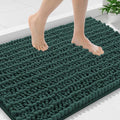Smiry Bathroom Rugs Mat 36x24, Extra Soft Absorbent Chenille Bath Rugs, Non Slip Rubber Backing Machine Washable Quick Dry Bath Mats for Bathroom Floor, Tub, Shower, Home Decor Accessories, Green