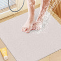 Shower Mat Bathtub Mat Non-Slip,24x24 inch, Soft Tub Mat with Drain,PVC Loofah Bath Mat (Phthalate Free) for Tub and Bathroom,Quick Drying,White