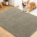 OLANLY Dog Door Mat for Muddy Paws 40x32, Absorbs Moisture and Dirt, Absorbent Non-Slip Washable Doormat, Quick Dry Chenille Mud Mat, Entry Indoor Entryway Carpet for Inside Floor, Warm Taupe