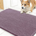 OLANLY Dog Door Mat for Muddy Paws 30x17, Absorbs Moisture and Dirt, Absorbent Non-Slip Washable Doormat, Quick Dry Chenille Mud Mat for Dogs, Entry Indoor Entryway Carpet for Inside Floor, Deep Plum