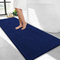 OLANLY Thick Bathroom Runner Rugs 47x24, Extra Soft Absorbent Chenille Bath Rugs, Rubber Backing, Machine Wash Dry, Long Bath Mats for Bathroom Floor, Tub and Shower, Home Decor Accessories, Navy