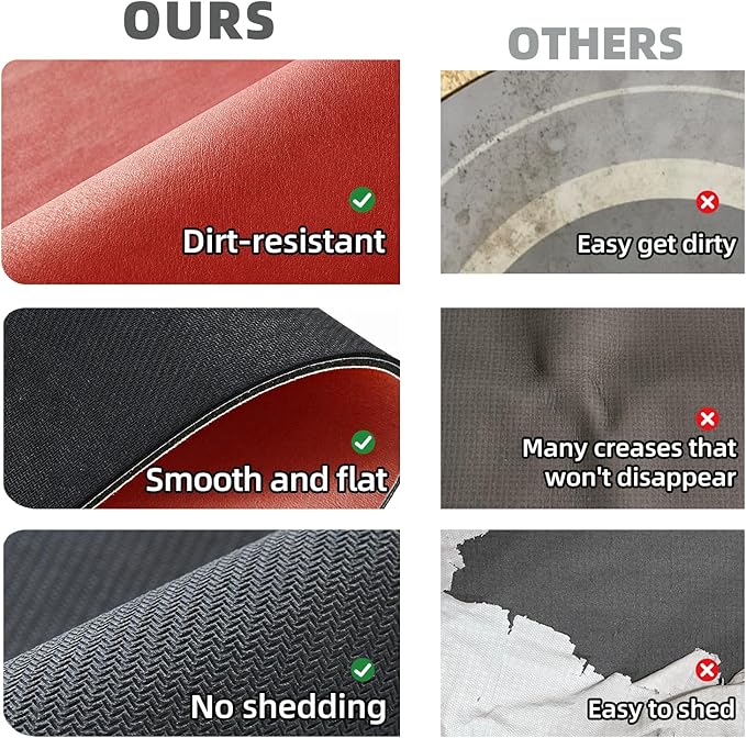 TYUU Toilet Rug, Thin Toilet Rugs U Shaped Washable Non Slip Absorbent Quick Dry Low Pile Toilet Mat, 20"x24" U Shape Red