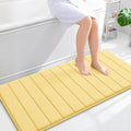OLANLY Memory Foam Long Bathroom Rugs Runner 47x24, Super Soft Absorbent Bath Mat, Quick Dry, Machine Washable Shower Floor Rugs, Bathmat Carpet, Bathroom Home Decor Accessories, Yellow