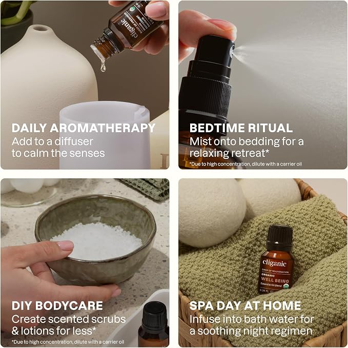 Cliganic Organic Essential Oils Blend - Well Being - Drop of Rejuvenation (Packaging May Vary)