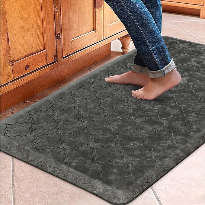 WISELIFE Kitchen Mat Cushioned Anti Fatigue Floor Mat,20"x39", Thick Non Slip Water Resistant Kitchen Rugs and Mats,Heavy Duty Foam Standing Mat for Kitchen,Floor,Home,Desk,Sink, Grey