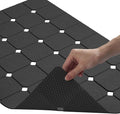 Bathtub Mat Non Slip Silicone Soft Odorless Bath Mat No Suction Cups for Refinished,Textured and Reglazed Tub Shower Mats Non-Slip 18 X 28Inch Black