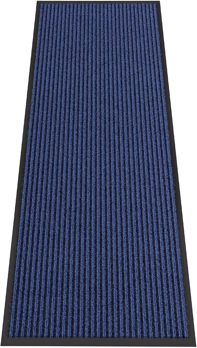 Front Door Mat, 6' x 2' Commercial Floor Mat, Heavy Duty Welcome Mat, Rubber Backing Non Slip Doormat for Entryway, Blue