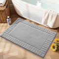 LUMI Bathroom Rugs Non Slip with Rubber Backing, Extra Soft Plush Microfiber Bath Rug Absorbent, Machine Washable Bath Mat Quick Dry for Tub, Shower, Hotel, Light Grey, 20"x32"