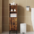 Hzuaneri Bathroom Storage Cabinet, Small Corner Floor Cabinet with Door and Shelves, Narrow Toilet Paper Holder, Bathroom Organizer with Adjustable Shelf, for Small Spaces, Rustic Brown BC38201BV1