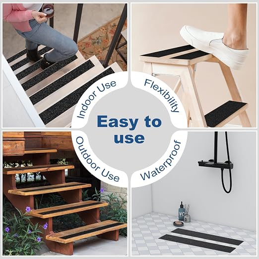 Anti Slip Tape 4 Inch x 33 Ft, Non Slip Waterproof Safety Grip Adhesive Traction Tape for Steps, Stair Treads and Ramps, Indoor & Outdoor Use