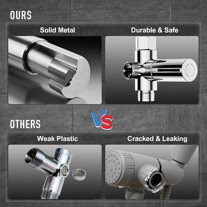 Veken 11.8'' Rain Shower Head with Handheld, High Pressure Rainfall Showerhead Combo with 5 Hand held Water Spray Modes for Bathroom Accessories, Detachable Dual Shower Heads, Chrome Silver