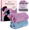 CORATED African Net Sponge with Knots Authentic, Shower Loofah Exfoliating Bath Sponge, Body Scrubber for Women Daily Use Body Care, Travel Portable Bath Accessories for Bathroom