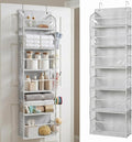 HOMELUX THEORY UPGRADED 6 Tiers Over The Door Organizer Hanging - 100D EXTRA THICK & 50lbs HUGE CAPACITY, 12 Side Mesh Pockets Over The Door Shoe Organizer, Hanging Closet Organizer (Transparent, 1pc)
