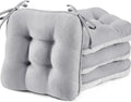 BETU Chair Cushions for Dining Chairs Set of 4,3.5" Thick Kitchen Table Chair Pads with Ties,Non Slip Backing and Covers, Seat Cushion for Dining Room,Bar,Patio Chairs,15.5"X15.5"X3.5",Light Grey
