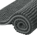 SUBRTEX Bathroom Rugs Chenille Bath Rug Soft Short Plush Bath Mat Soft Shower Mat Water Absorbent Shower Mat Quick Dry Machine Washable(Gray,18" x 24")