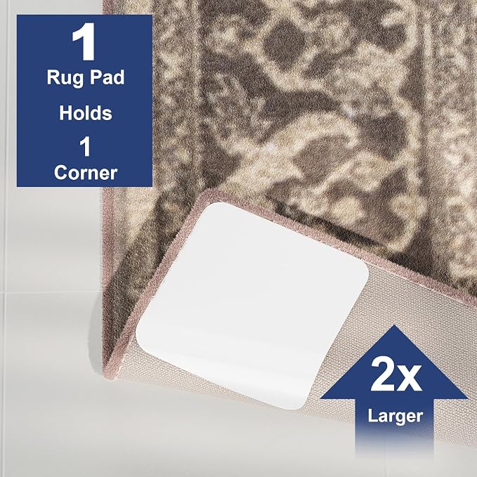 Home Techpro 24 PCS Gripper for Rug for Hardwood Floors, Reusable Under Rug Carpet Tape, Rug Anti Slip Grips for Area Rugs,Non Slip Rug Pads