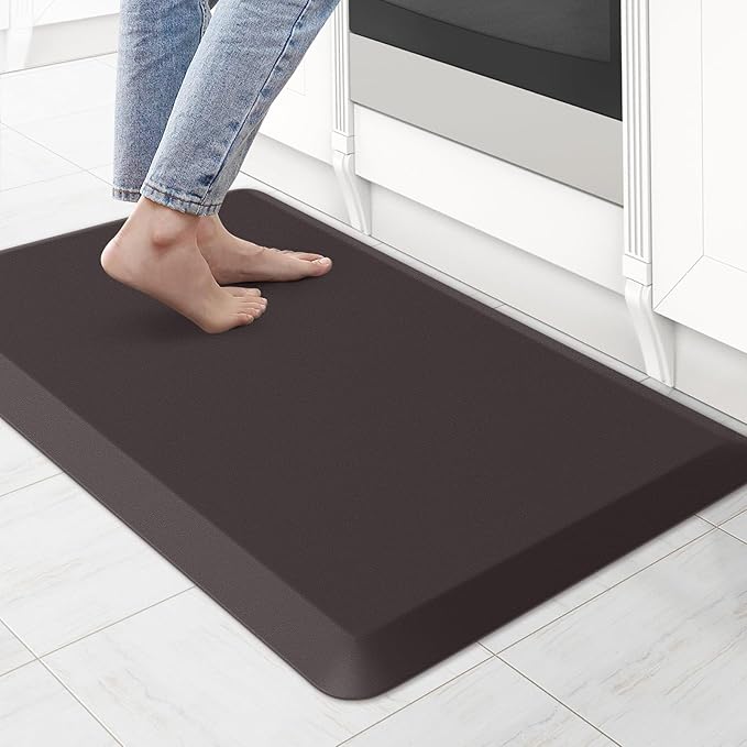KitchenClouds Kitchen Mat Cushioned Anti Fatigue Kitchen Rug Non Slip Standing Mat Comfort Floor Mats for Sink Office (17.3"x60"- 0.8inch)