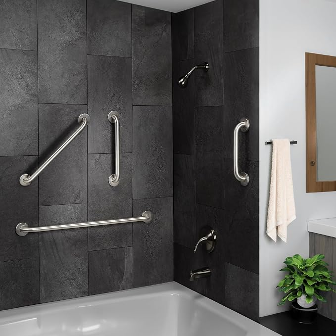 Homewerks 068 HW11416SS 16 inch Bathroom Grab Bar with 1-1/4 Inch Diameter and Concealed Screws ADA Compliant, Stainless Steel